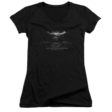 Batman v Superman Bw Logo - Juniors V-Neck T-Shirt Juniors V-Neck T-Shirt Batman   