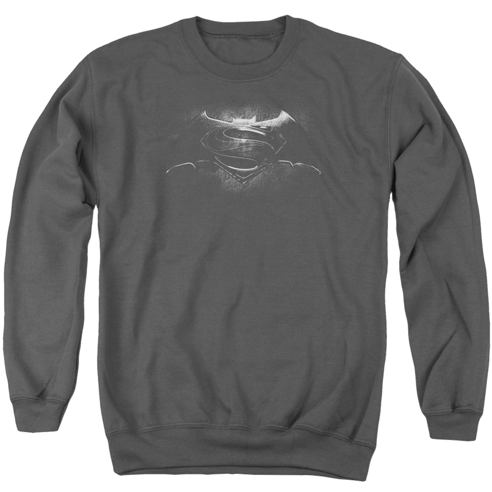 Batman v Superman Bw Logo - Men's Crewneck Sweatshirt Men's Crewneck Sweatshirt Batman   