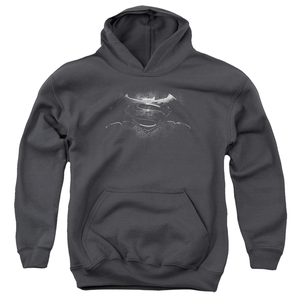 Batman v Superman Bw Logo - Youth Hoodie Youth Hoodie (Ages 8-12) Batman   