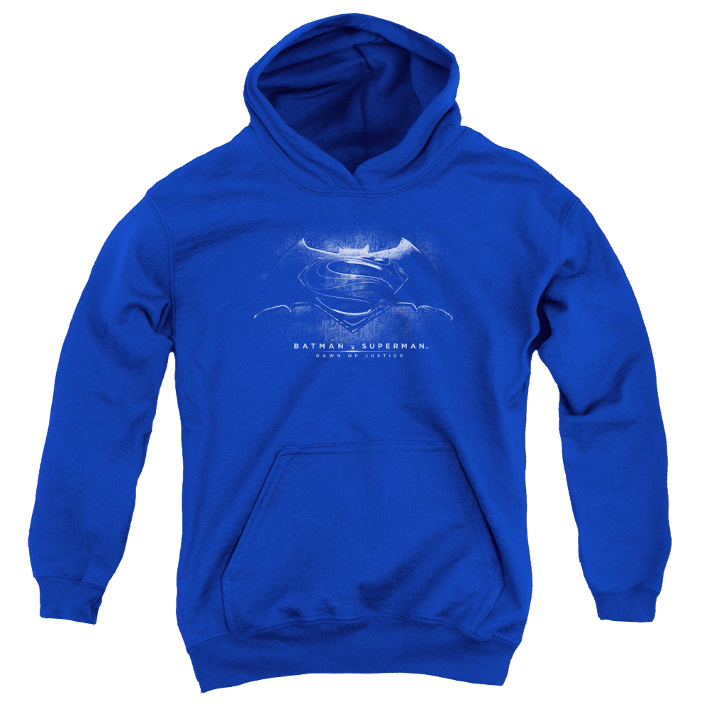 Batman v Superman Bw Logo - Youth Hoodie Youth Hoodie (Ages 8-12) Batman   