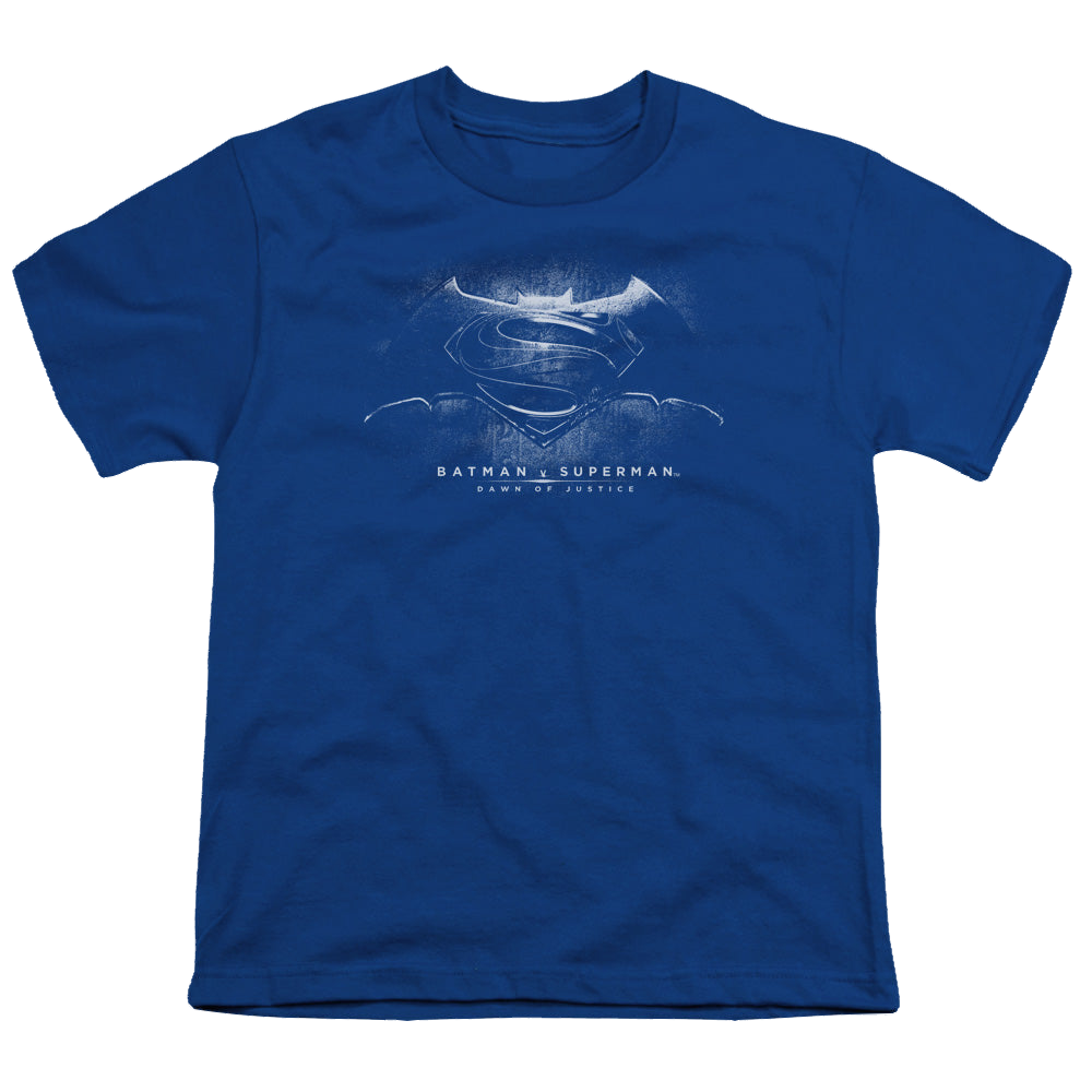 Batman v Superman Bw Logo - Youth T-Shirt Youth T-Shirt (Ages 8-12) Batman   