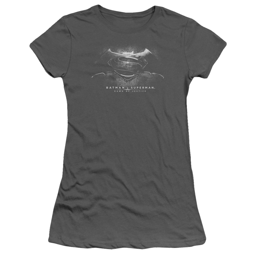 Batman v Superman Bw Logo - Juniors T-Shirt Juniors T-Shirt Batman   