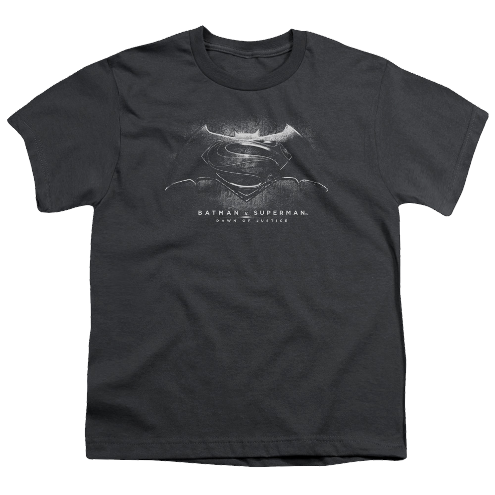 Batman v Superman Bw Logo - Youth T-Shirt Youth T-Shirt (Ages 8-12) Batman   