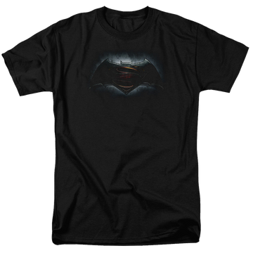 Black men's regular fit t-shirt with Batman v Superman Logo graphic