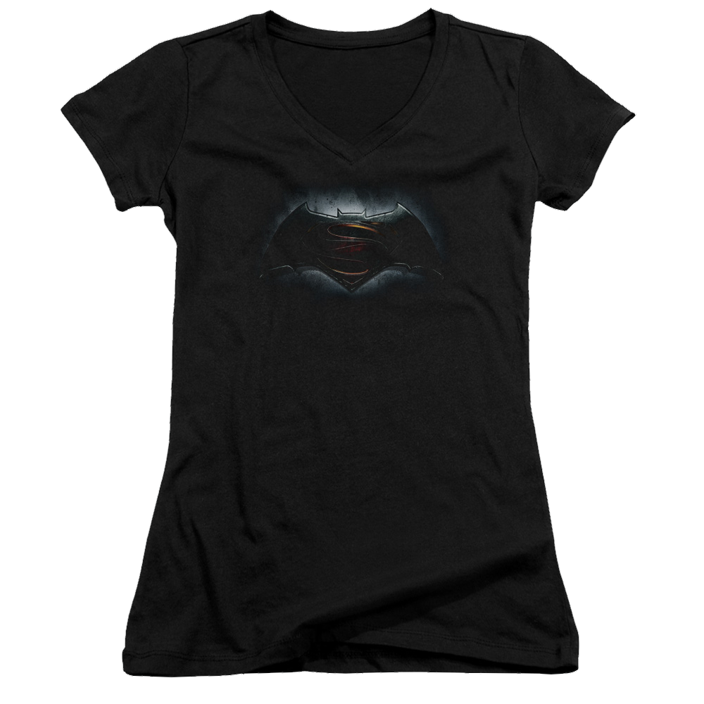 Batman v Superman Logo - Juniors V-Neck T-Shirt Juniors V-Neck T-Shirt Batman   
