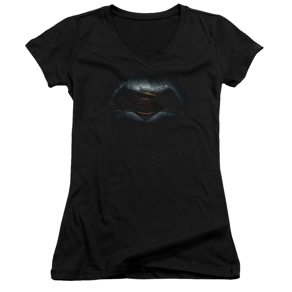 Batman v Superman Logo - Juniors V-Neck T-Shirt Juniors V-Neck T-Shirt Batman   