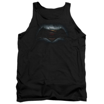 Black men's tank with Batman v Superman Logo graphic