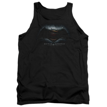 Black men's tank with Batman v Superman Logo graphic