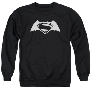 Black men's crewneck sweatshirt with Batman v Superman Simple Logo graphic