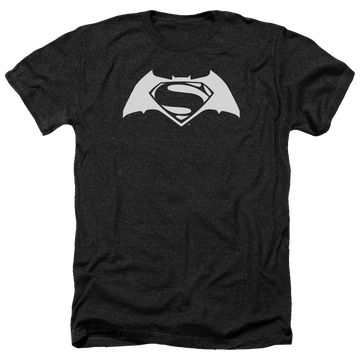 Charcoal men's heather t-shirt with Batman v Superman Simple Logo graphic