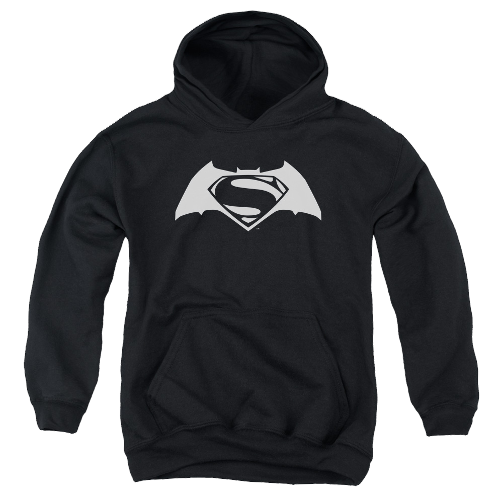 Batman v Superman Simple Logo - Youth Hoodie Youth Hoodie (Ages 8-12) Batman   