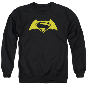 Black men's crewneck sweatshirt with Batman v Superman Simple Logo graphic