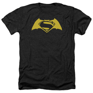Black men's heather t-shirt with Batman v Superman Simple Logo graphic