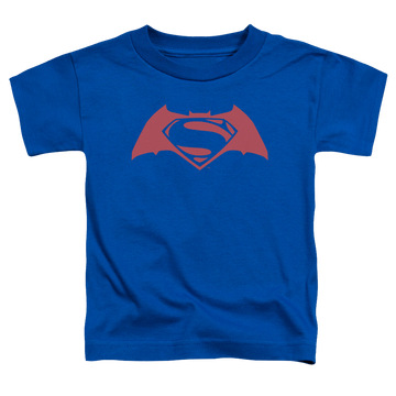 Royal kid's t-shirt for ages 4 to 7 with Batman v Superman Simple Logo graphic