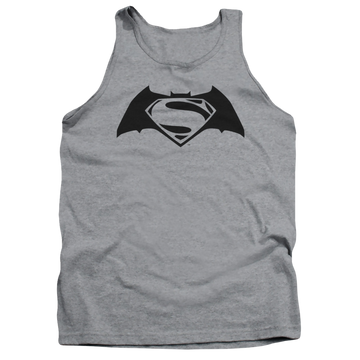 Athletic heather men's tank with Batman v Superman Simple Logo graphic