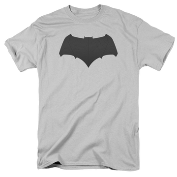 Silver men's regular fit t-shirt with v Superman Batman Logo graphic