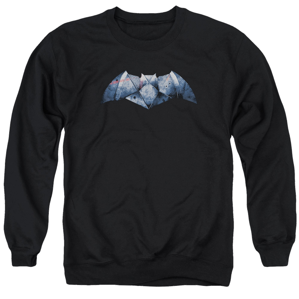 Batman v Superman Plated Bat Logo - Men's Crewneck Sweatshirt Men's Crewneck Sweatshirt Batman   