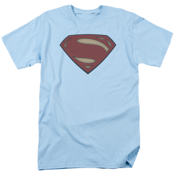 Light blue men's regular fit t-shirt with Batman v Superman Super Movie Logo graphic