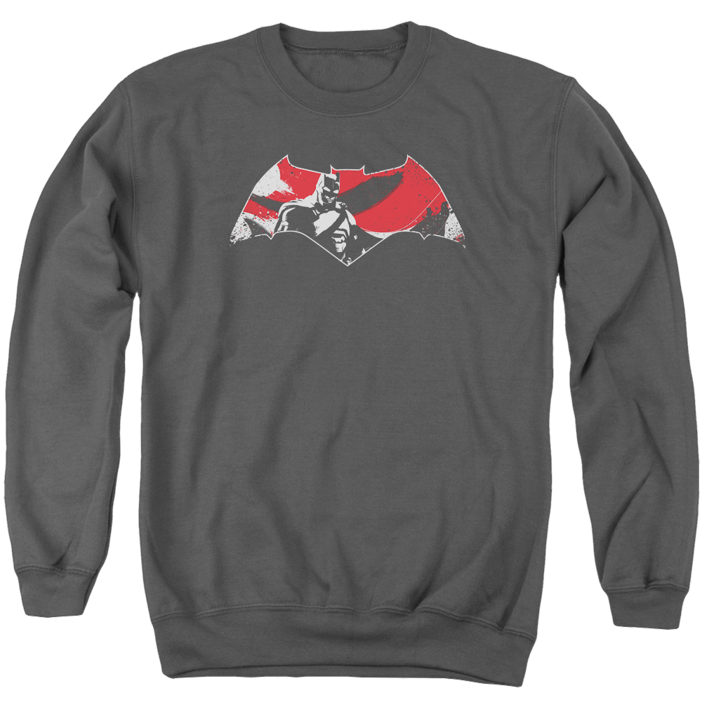 Batman v Superman Armor Splatter Logo - Men's Crewneck Sweatshirt Men's Crewneck Sweatshirt Batman   