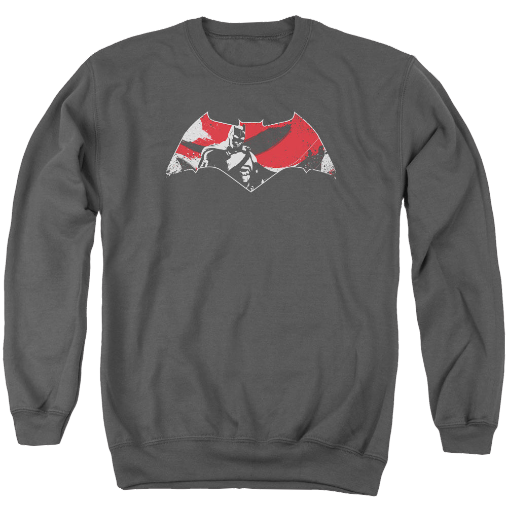 Batman v Superman Armor Splatter Logo - Men's Crewneck Sweatshirt Men's Crewneck Sweatshirt Batman   