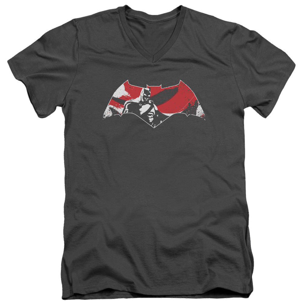 Batman v Superman Armor Splatter Logo - Men's V-Neck T-Shirt Men's V-Neck T-Shirt Batman   