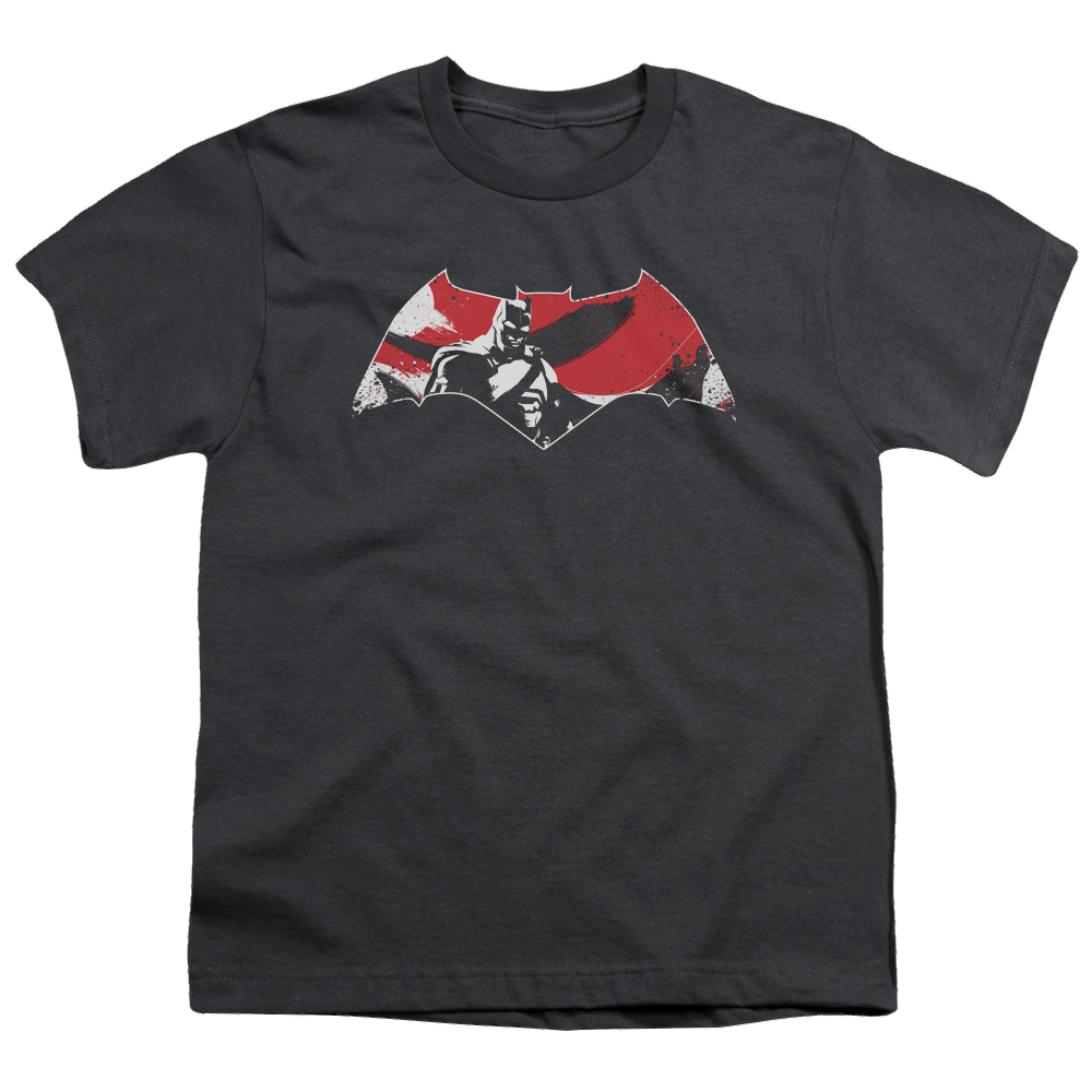 Batman v Superman Armor Splatter Logo - Youth T-Shirt Youth T-Shirt (Ages 8-12) Batman   