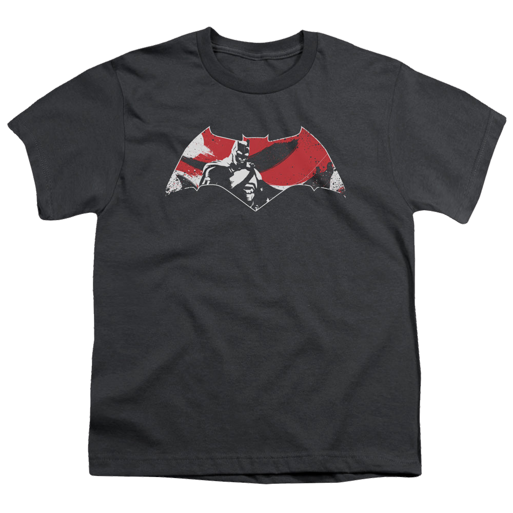 Batman v Superman Armor Splatter Logo - Youth T-Shirt Youth T-Shirt (Ages 8-12) Batman   
