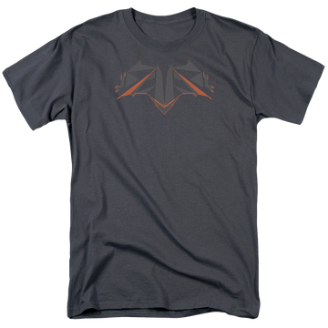 Charcoal men's regular fit t-shirt with Batman v Superman Tech Bat Logo graphic