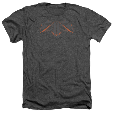 Charcoal men's heather t-shirt with Batman v Superman Tech Bat Logo graphic