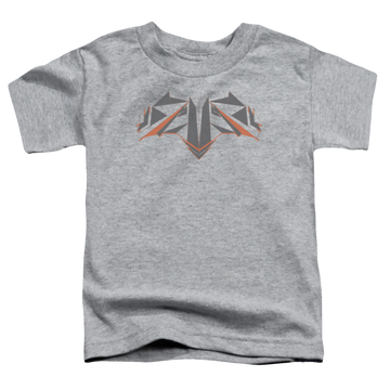 Athletic heather kid's t-shirt for ages 4 to 7 with Batman v Superman Tech Bat Logo graphic