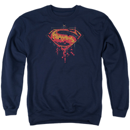 Batman v Superman Tech Super Logo - Men's Crewneck Sweatshirt Men's Crewneck Sweatshirt Batman   