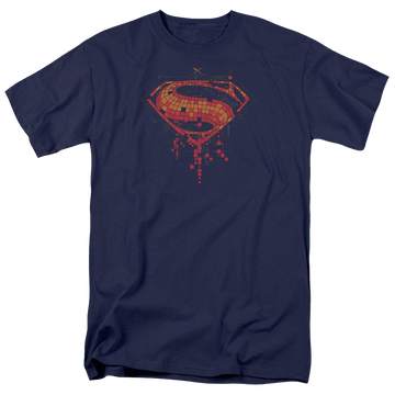 Navy men's regular fit t-shirt with Batman v Superman Tech Super Logo graphic