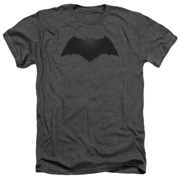 Charcoal men's heather t-shirt with Batman v Superman Beveled Bat Logo graphic