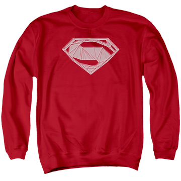 Red men's crewneck sweatshirt with Batman v Superman Techy S graphic