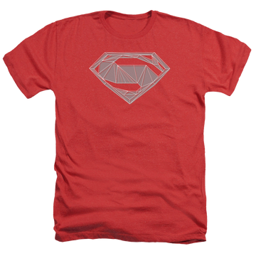 Red men's heather t-shirt with Batman v Superman Techy S graphic