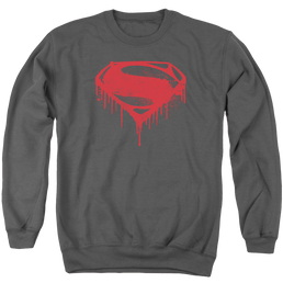 Batman v Superman Splattered - Men's Crewneck Sweatshirt Men's Crewneck Sweatshirt Batman   