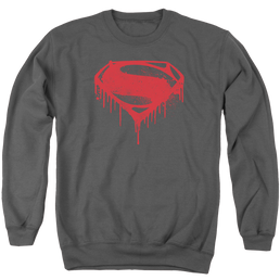 Batman v Superman Splattered - Men's Crewneck Sweatshirt Men's Crewneck Sweatshirt Batman   