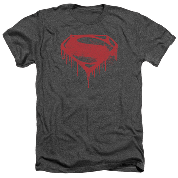 Charcoal men's heather t-shirt with Batman v Superman Splattered graphic