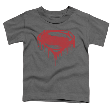 Charcoal kid's t-shirt for ages 4 to 7 with Batman v Superman Splattered graphic
