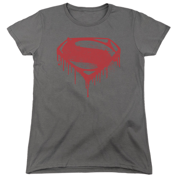Charcoal women's t-shirt with Batman v Superman Splattered graphic