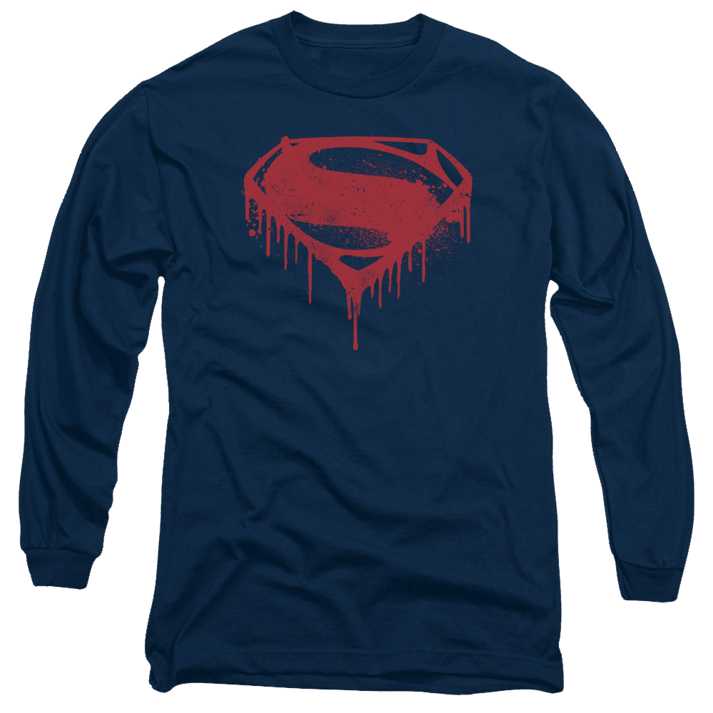 Batman v Superman Splattered - Men's Long Sleeve T-Shirt Men's Long Sleeve T-Shirt Batman   