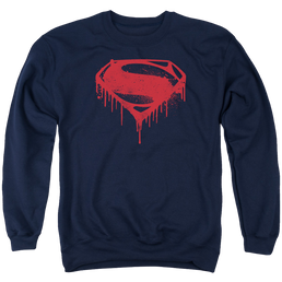 Batman v Superman Splattered - Men's Crewneck Sweatshirt Men's Crewneck Sweatshirt Batman   