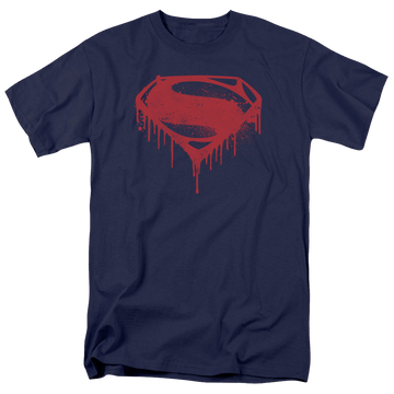 Navy men's regular fit t-shirt with Batman v Superman Splattered graphic