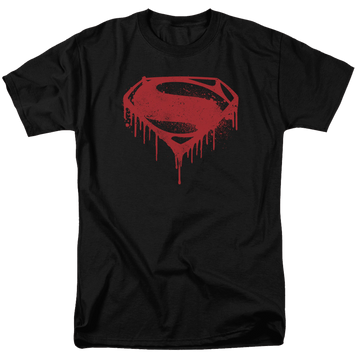 Black men's regular fit t-shirt with Batman v Superman Splattered graphic