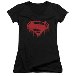 Batman v Superman Splattered - Juniors V-Neck T-Shirt Juniors V-Neck T-Shirt Batman   