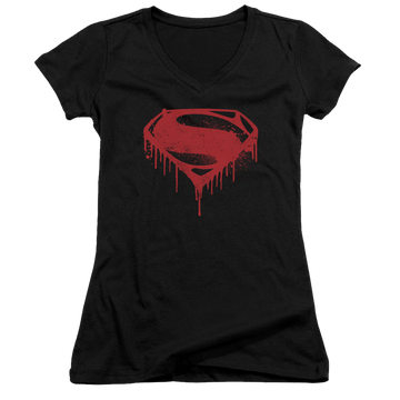 Batman v Superman Splattered - Juniors V-Neck T-Shirt Juniors V-Neck T-Shirt Batman   