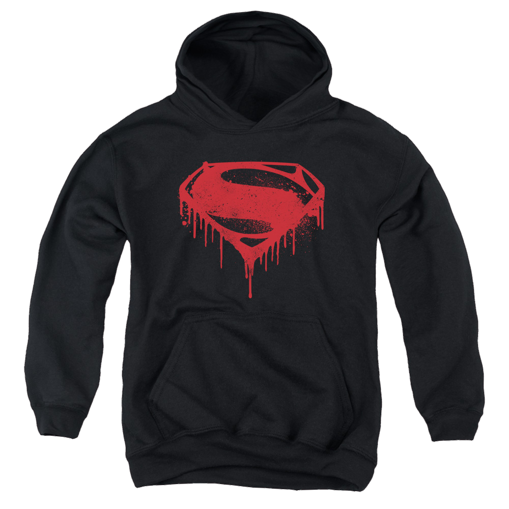 Batman v Superman Splattered - Youth Hoodie Youth Hoodie (Ages 8-12) Batman   