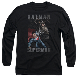 Batman v Superman Hero Split - Men's Long Sleeve T-Shirt Men's Long Sleeve T-Shirt Batman   