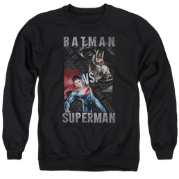 Batman v Superman Hero Split - Men's Crewneck Sweatshirt Men's Crewneck Sweatshirt Batman   