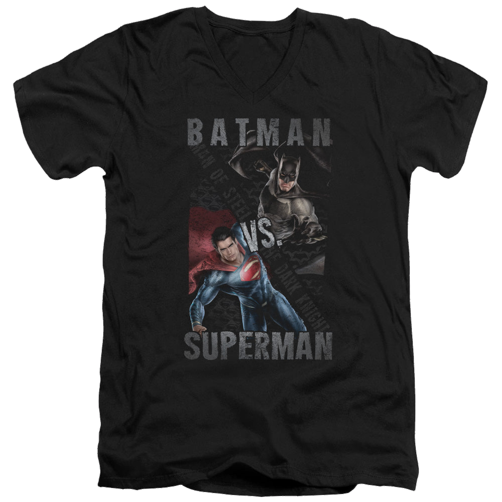 Batman v Superman Hero Split - Men's V-Neck T-Shirt Men's V-Neck T-Shirt Batman   